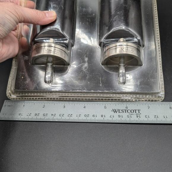 Vintage Black Curtain Rod Finials Kirsch New old stock Black Screw on  1 3/8" - Picture 9 of 9